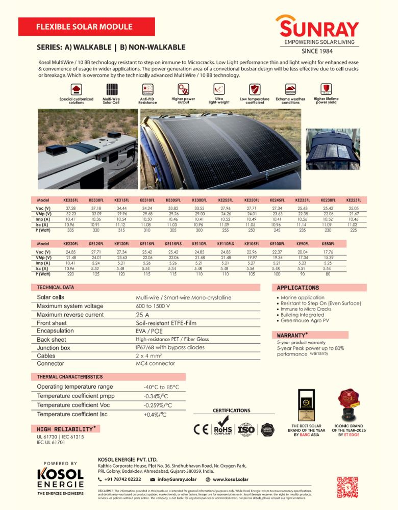 SUNRAY FLEXIBLE MODULE